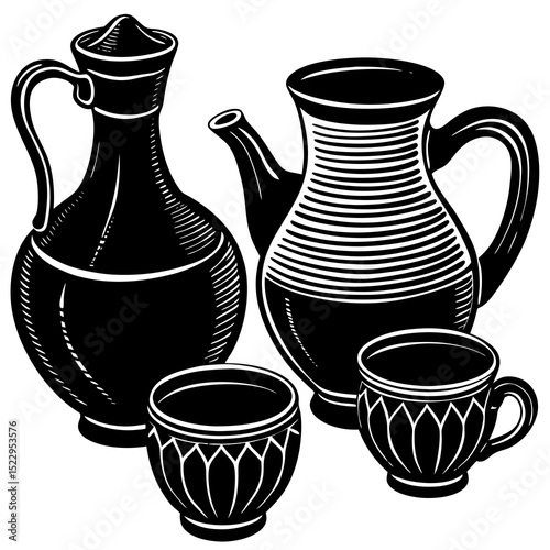 set of coffee cups