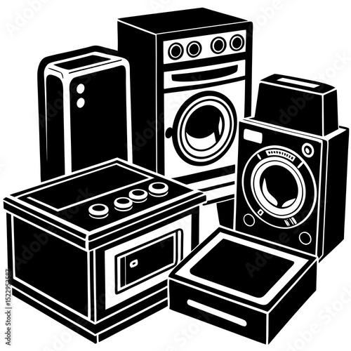 set of household appliances
