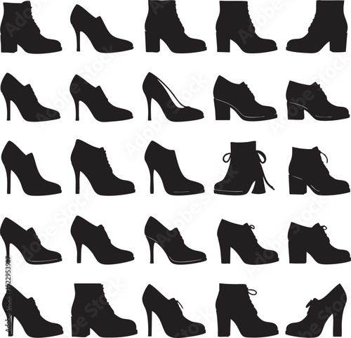 lots of shoes silhouttes