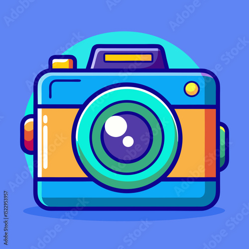 Colorful Cartoon Camera Icon – Fun Retro Photography Illustration