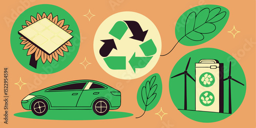Eco-Friendly Technologies for a Sustainable Future: Solar Power, Recycling, Electric Vehicles, and Wind Energy