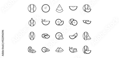 watermelon icon pack illustration