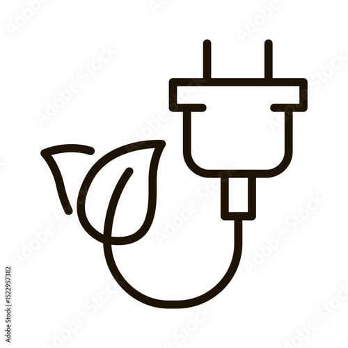 Sustainable Energy and Environmental Conservation Icon in Outline Style