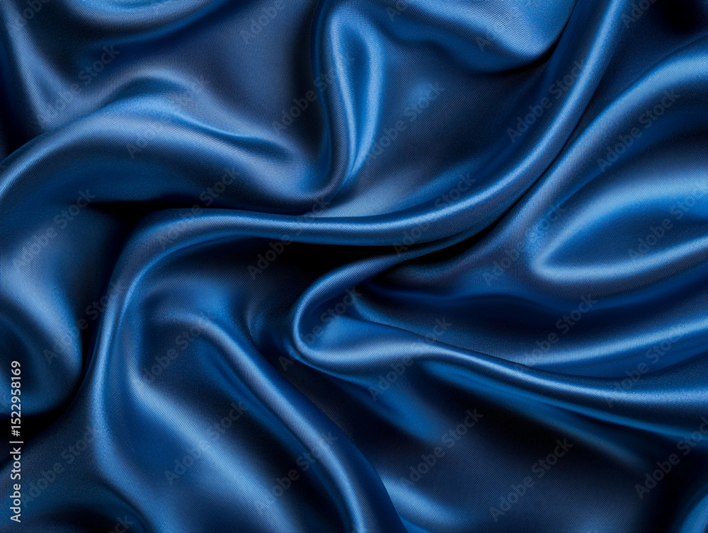 custom made wallpaper toronto digitalLuxurious, flowing blue silk fabric with elegant folds and a glossy sheen, creating a rich and smooth texture.
