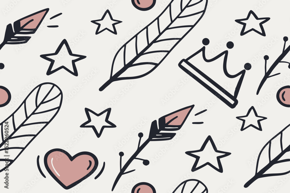 seamless pattern with feathers