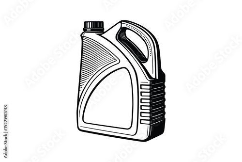 Detailed vector illustration of motor oil container. Perfect for automotive maintenance projects.