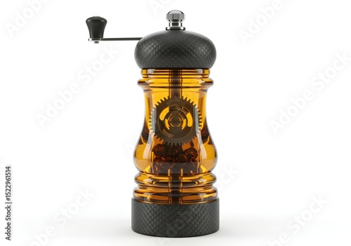 Pepper Mill with Amber Core and Metallic Carbon Shell photo