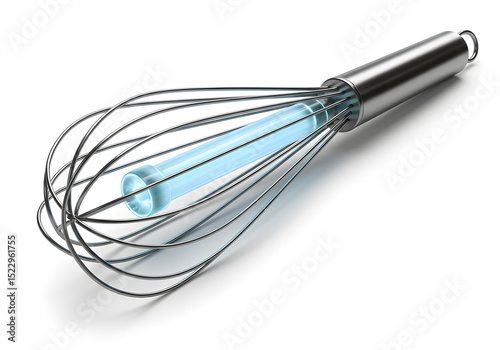 Whisk with Polished Silver Wires and Optical Core Handle photo