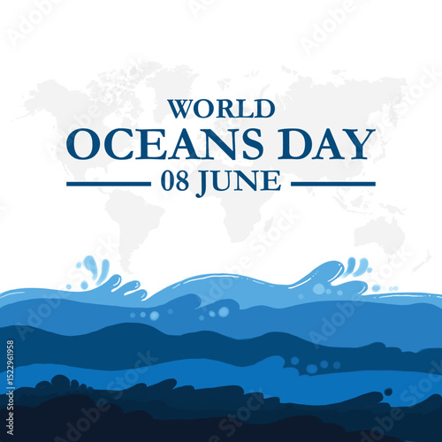  save our oceans. World oceans day design. World oceans day, 8 June oceans day. World Oceans day social media post design. abstract vector illustration design