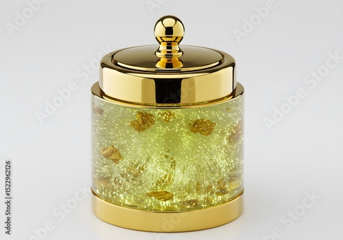 Salt Cellar with Gold Lid and Fiber-Optic Base Glow photo