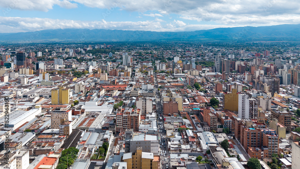 Fototapeta premium Aerial view of the city of San Miguel de Tucuman, Argentina.