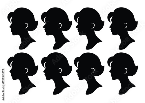 Woman Silhouette Head Vector Image Elegant Female Face Outline Art Minimalist Style Graphic