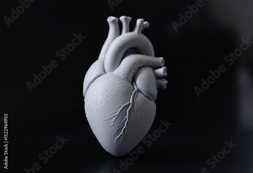 Detailed 3D Model of a Human Heart Anatomy Study