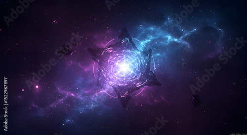Cosmic Starburst A Glowing Nebula in Deep Space