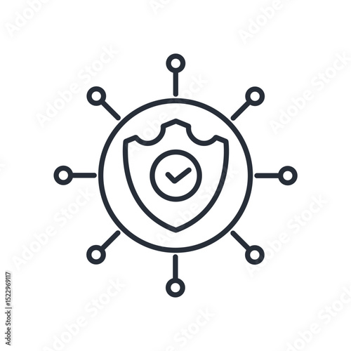 protection management icon. vector.Editable stroke.linear style sign for use web design,logo.Symbol illustration.
