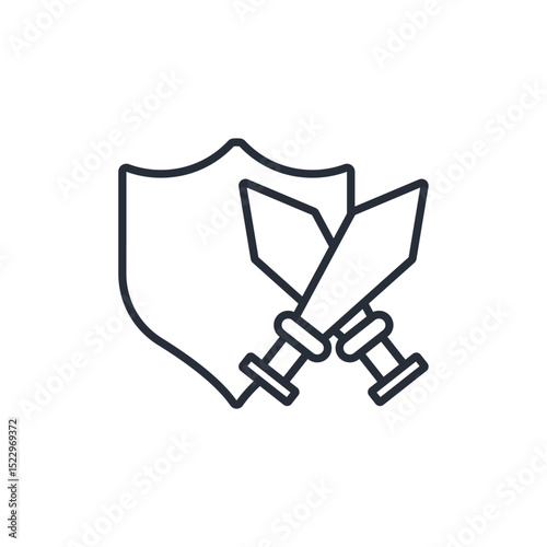 defense icon. vector.Editable stroke.linear style sign for use web design,logo.Symbol illustration.