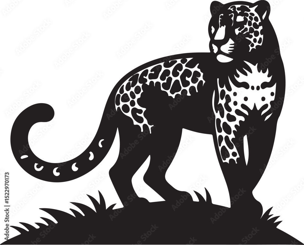 Obraz premium Jaguar black vector