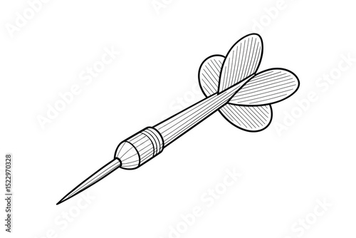 Vector dart illustration, perfect for games, sports, and target practice design projects.
