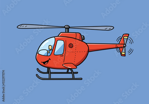 Illustration of Helicopter In Flat Style 