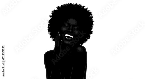 Joyful Beautiful Woman Laughing and Touching Her Smooth Skin - Skincare and Happiness Concept