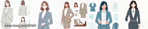 woman vector wearing office suit