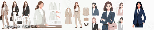 woman vector wearing office suit