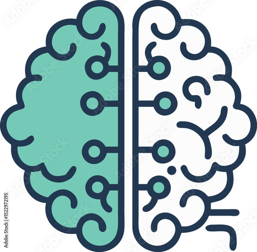 "AI Brain Icon – Artificial Intelligence Neural Network Symbol for Technology and Innovation"