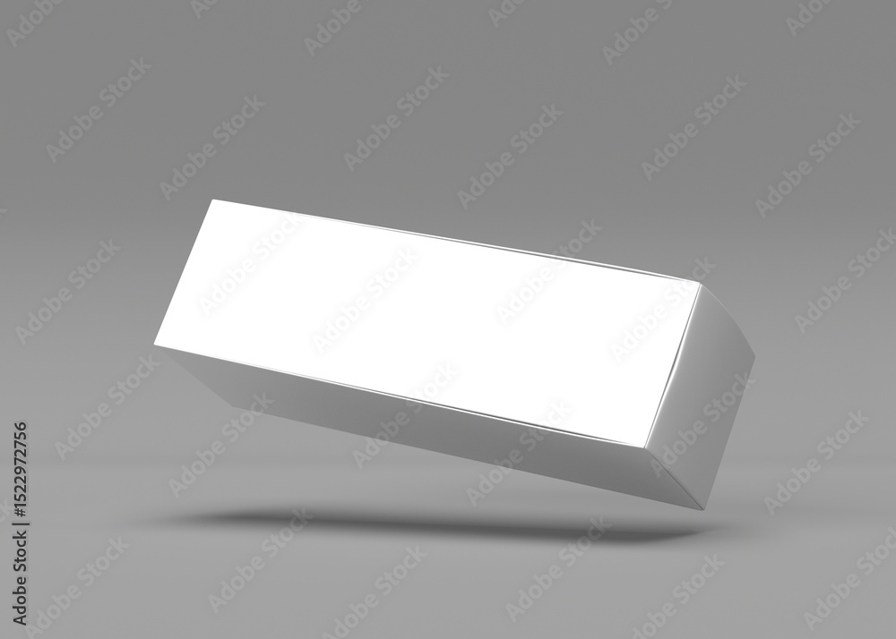Blank White Rectangular Box Mockup on Gray Background Blank White Rectangular Box Mockup on Gray Background