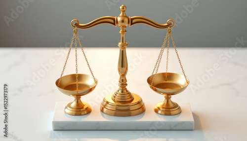 Golden scales of justice, representing equilibrium and ethical considerations