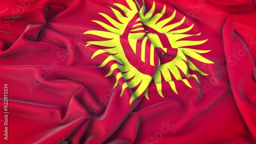 Kyrgyzstan Waving Flag Animation Loop