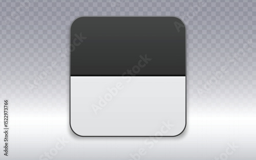 A clean, modern app icon featuring a dark gray top and white bottom section, with soft rounded corners. This versatile graphic element is perfect for user interfaces and digital design.
