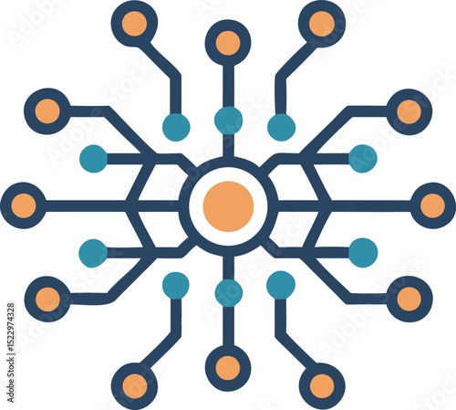 "Neural Network Icon – AI Brain, Deep Learning, and Machine Intelligence Vector"