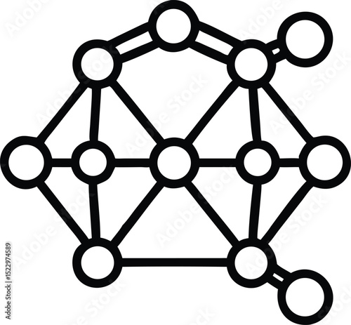 "Neural Network Icon – AI Brain, Deep Learning, and Machine Intelligence Vector"