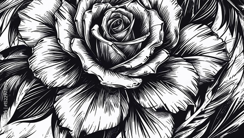 ดอกหลาบ - 1 flower pattern floral art