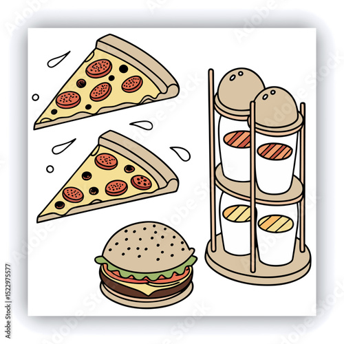 Burger social media feed post template social media instagram for food promotion simple banner frame