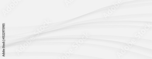 Abstract white gray wave background modern clean design concept grey curve line