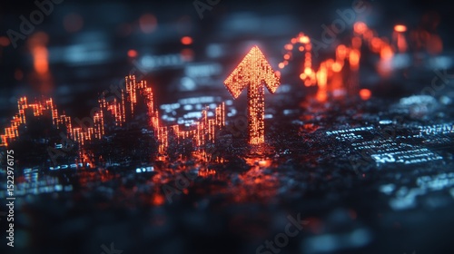 Rising market trends in a digital landscape photo