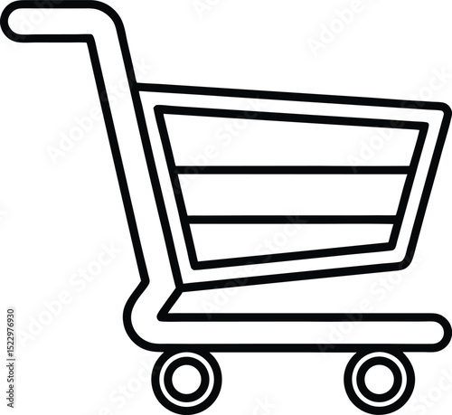 Compact Express Lane Cart in Flat Vector Style vector Line art illustration