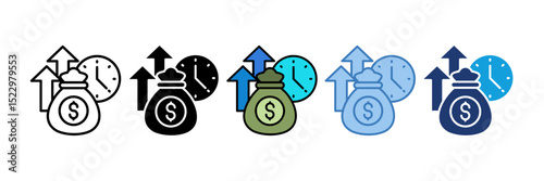 Time Is Money Icon Element For Design