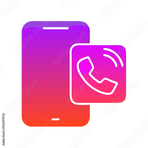 Gradient smartphone with phone call icon