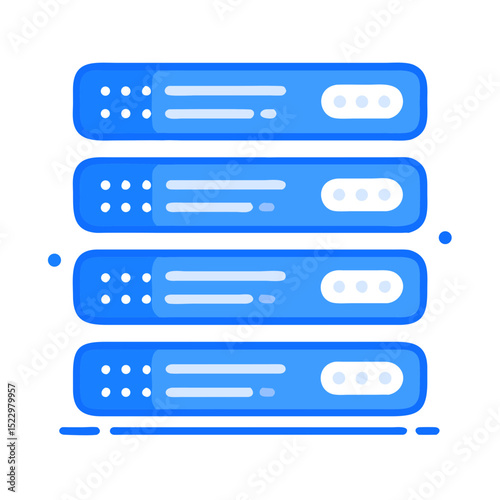 Horizontal server rows in light blue tones