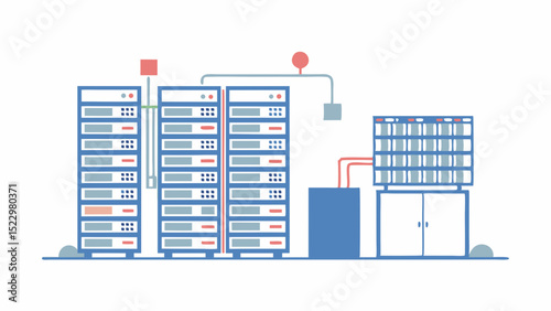A bustling server room powers the modern world silently processing data and enabling connections on a crisp