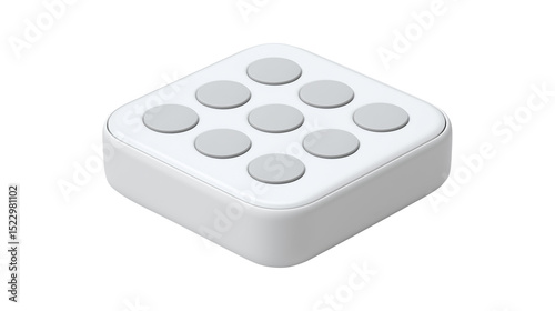 Simple white remote with circular buttons for smart devices