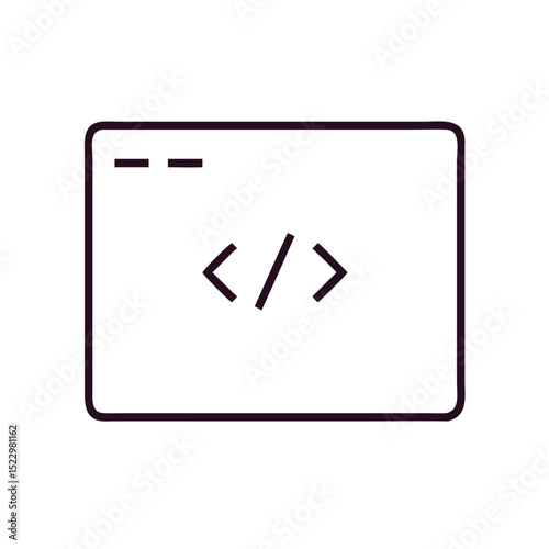 Code editor icon with HTML brackets
