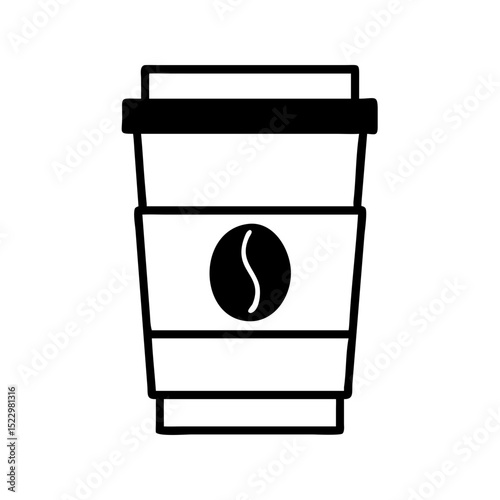 Coffee paper cup icon in outline style