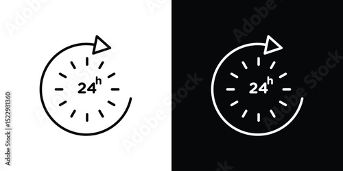 24 Hrs icon Graphic vector set for ui design