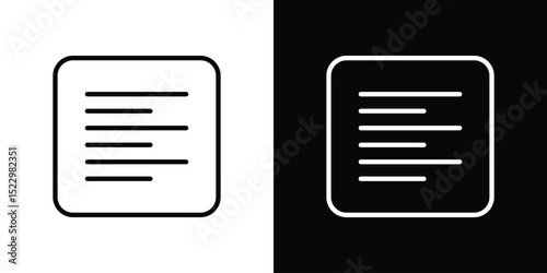 Align left icon Graphic vector set for ui design