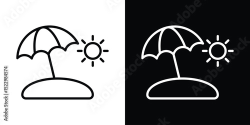 Beach icon Graphic vector set for ui design