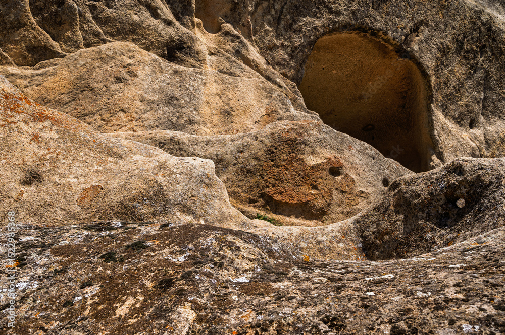 Obraz premium inside view of the ruins of the Saracen Castle, Pietrapertosa, Dolomiti Lucane, Potenza province, Basilicata