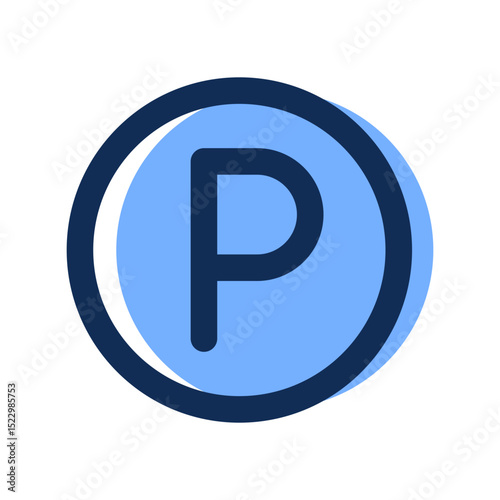 parking area filled line icon